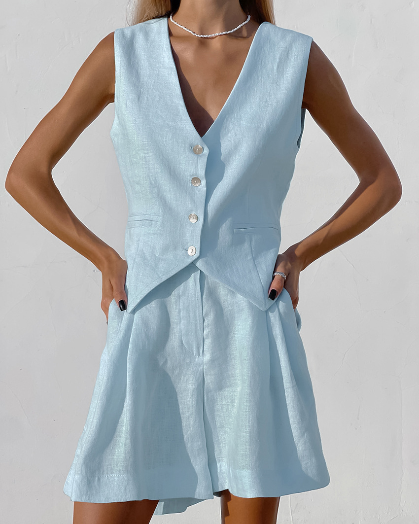 Summer Clothing Linen - 2025 nuevo traje chaleco + conjunto