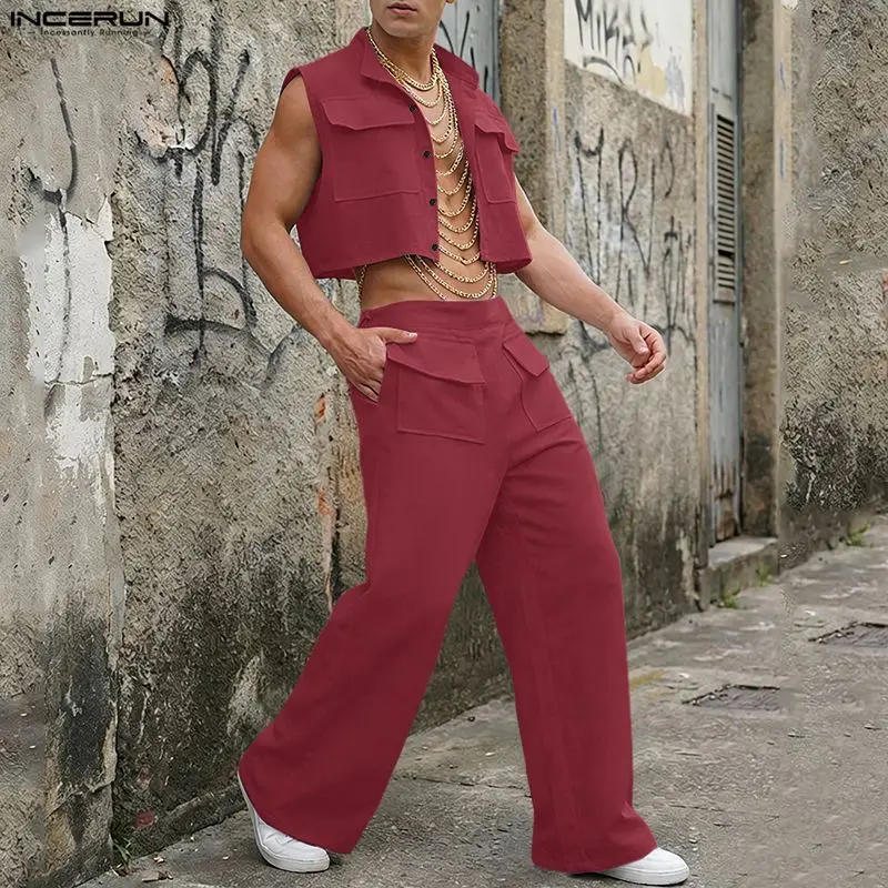 Summer Clothes Fashion - Conjuntos INCERUN para Hombre, Camiseta sin