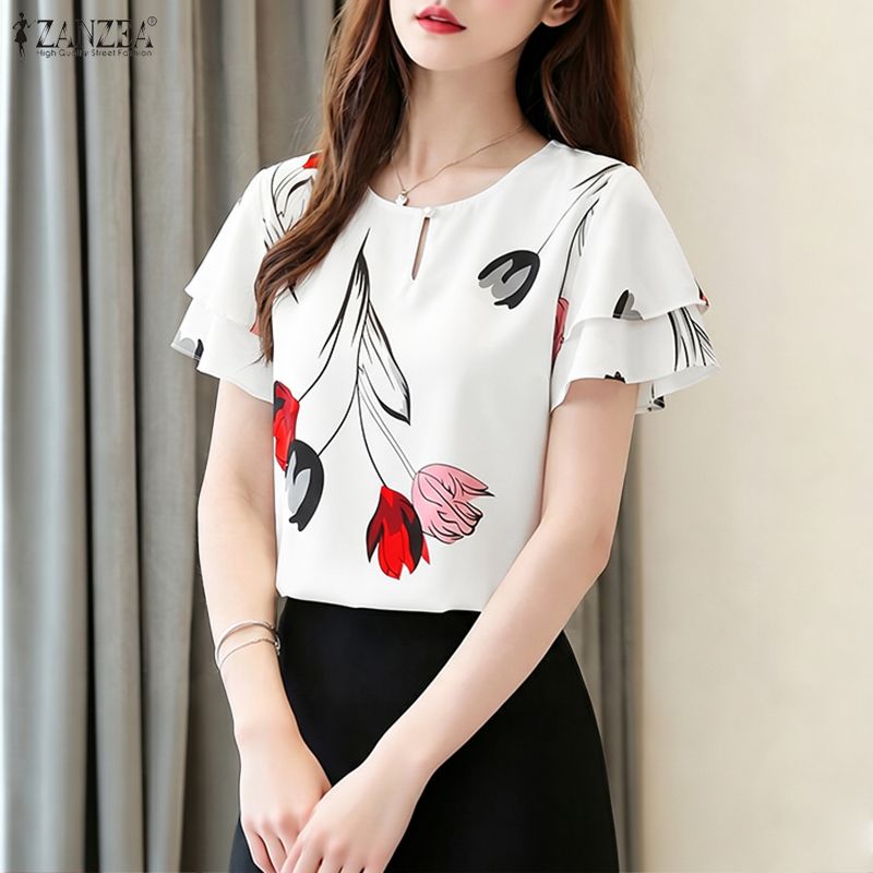 Summer Clothing Layering - ZANZEA Blusas de verano con estampado