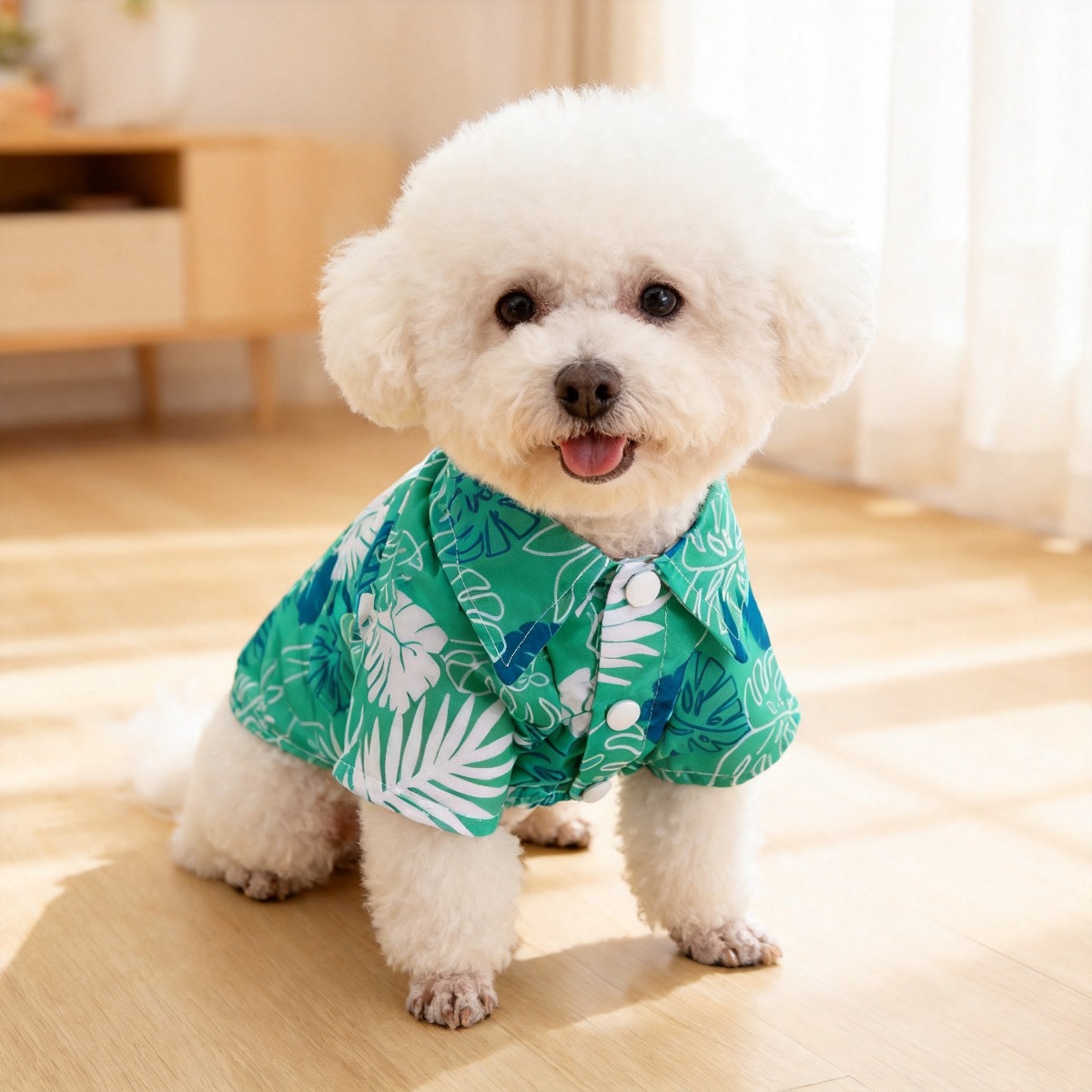 Summer Dog Clothing - Camisa con Estampado de Gatos y