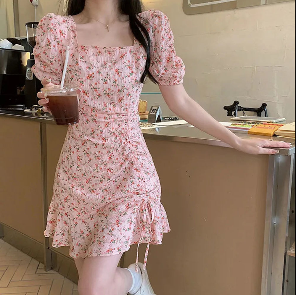 Summer Clothing For 70 Year Old Woman - Minivestido Floral con cordón para mujer,
