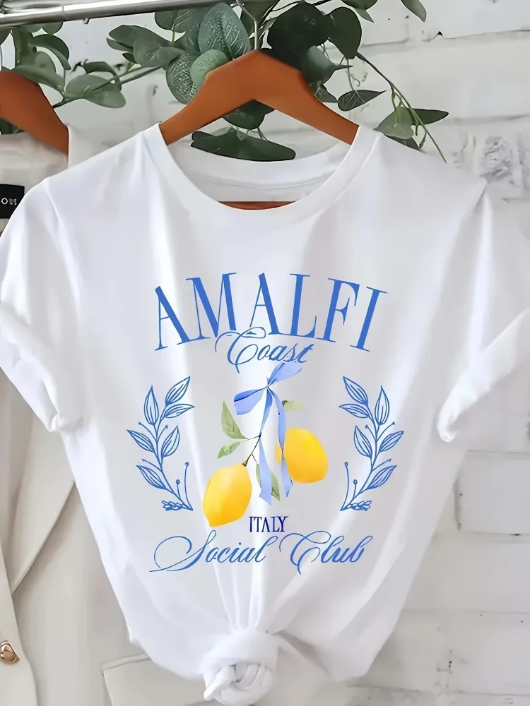 Summer Clothing Cartoon - Camiseta con estampado de limones, manga