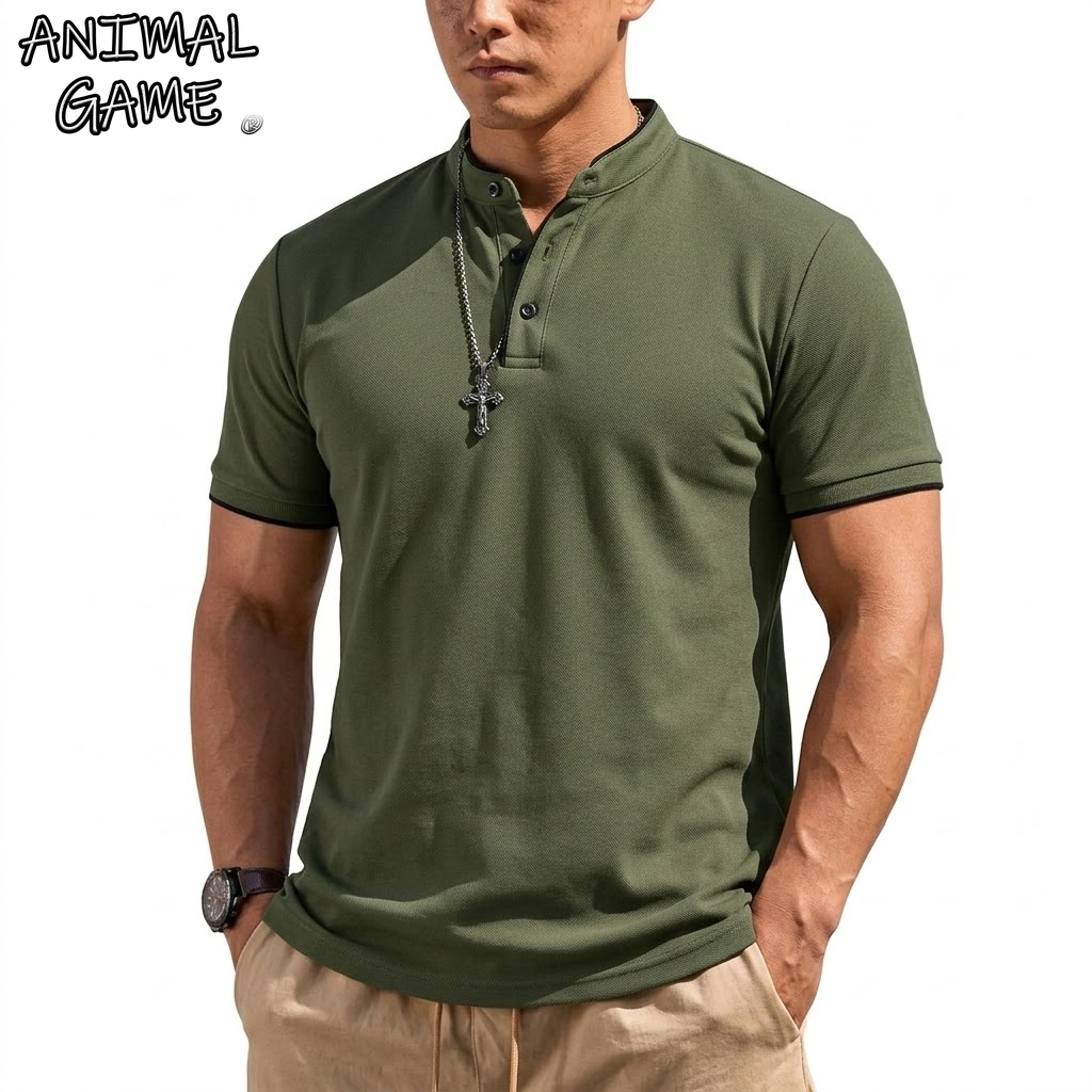 Summer Hiking Clothing - Camiseta Henley de Manga Corta para