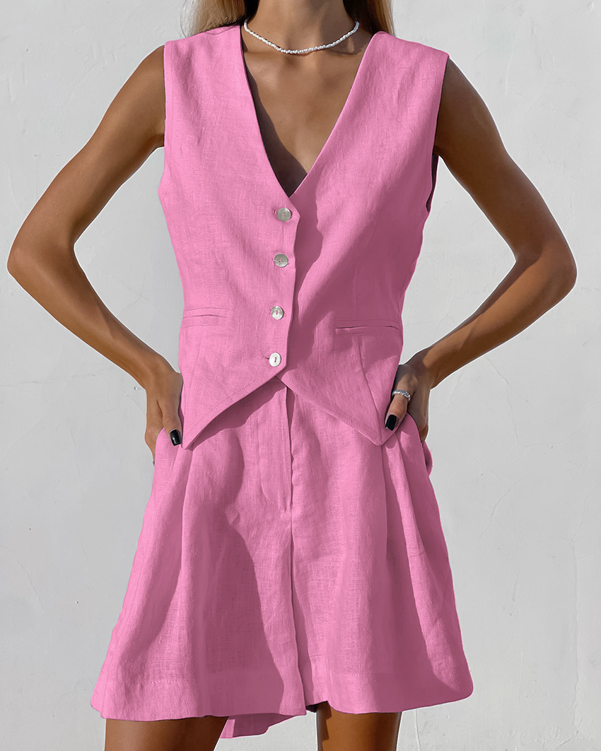 2025 nuevo traje chaleco + con - Summer Clothing Linen reseña y precio