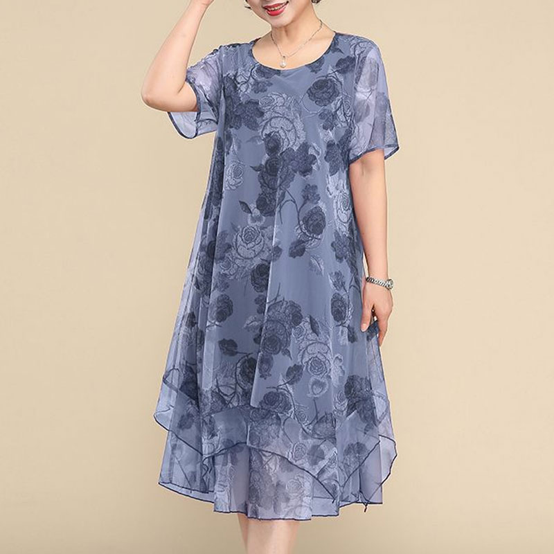 Nuevos vestidos de manga corta - Summer Clothing For 70 Year Old Woman reseña y precio