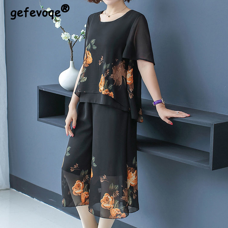 Conjuntos cortos de encaje con - Summer Clothing For 70 Year Old Woman reseña y precio