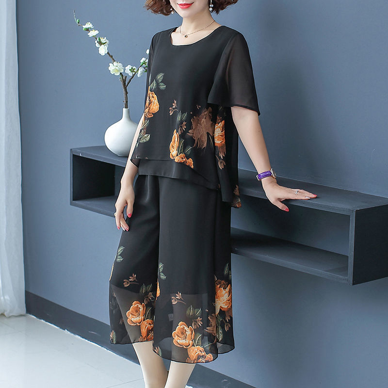 Conjuntos cortos de encaje con - Summer Clothing For 70 Year Old Woman reseña y precio