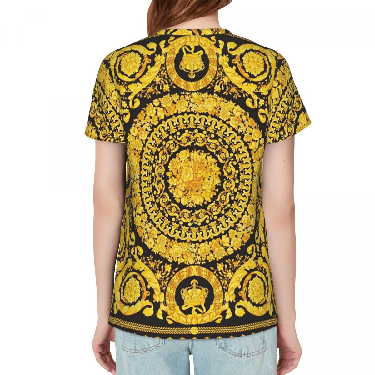 Camiseta decorativa dorada con - Summer Clothing For 70 Year Old Woman reseña y precio
