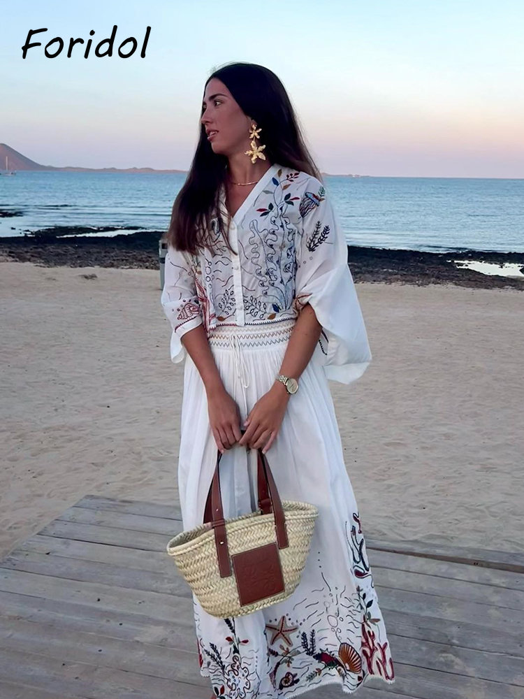 Foridol-Conjunto de Falda larg - Summer Clothing Linen reseña y precio