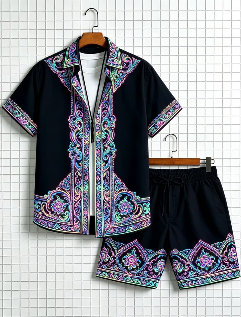 Conjunto de camisa de manga co - Summer Outdoor Clothing reseña y precio