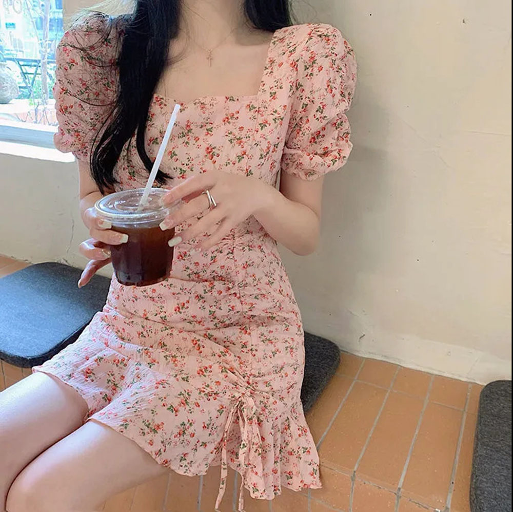 Minivestido Floral con cordón  - Summer Clothing For 70 Year Old Woman reseña y precio