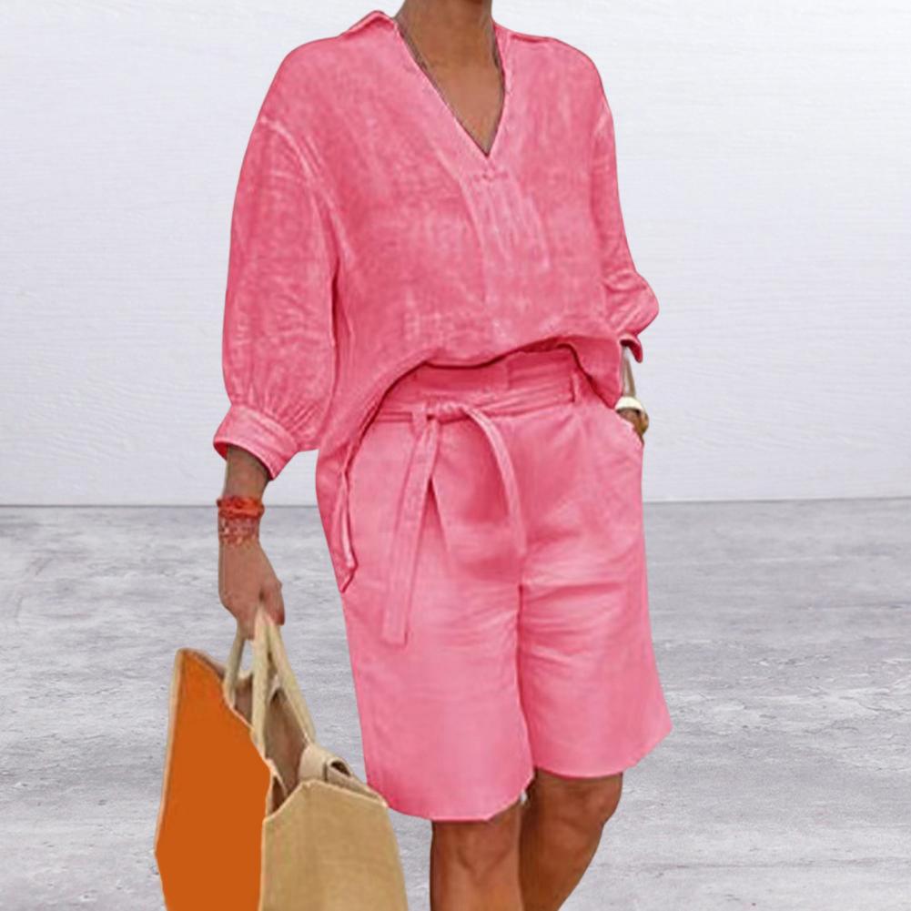 Conjunto de dos piezas de algo - Summer Clothing Linen reseña y precio