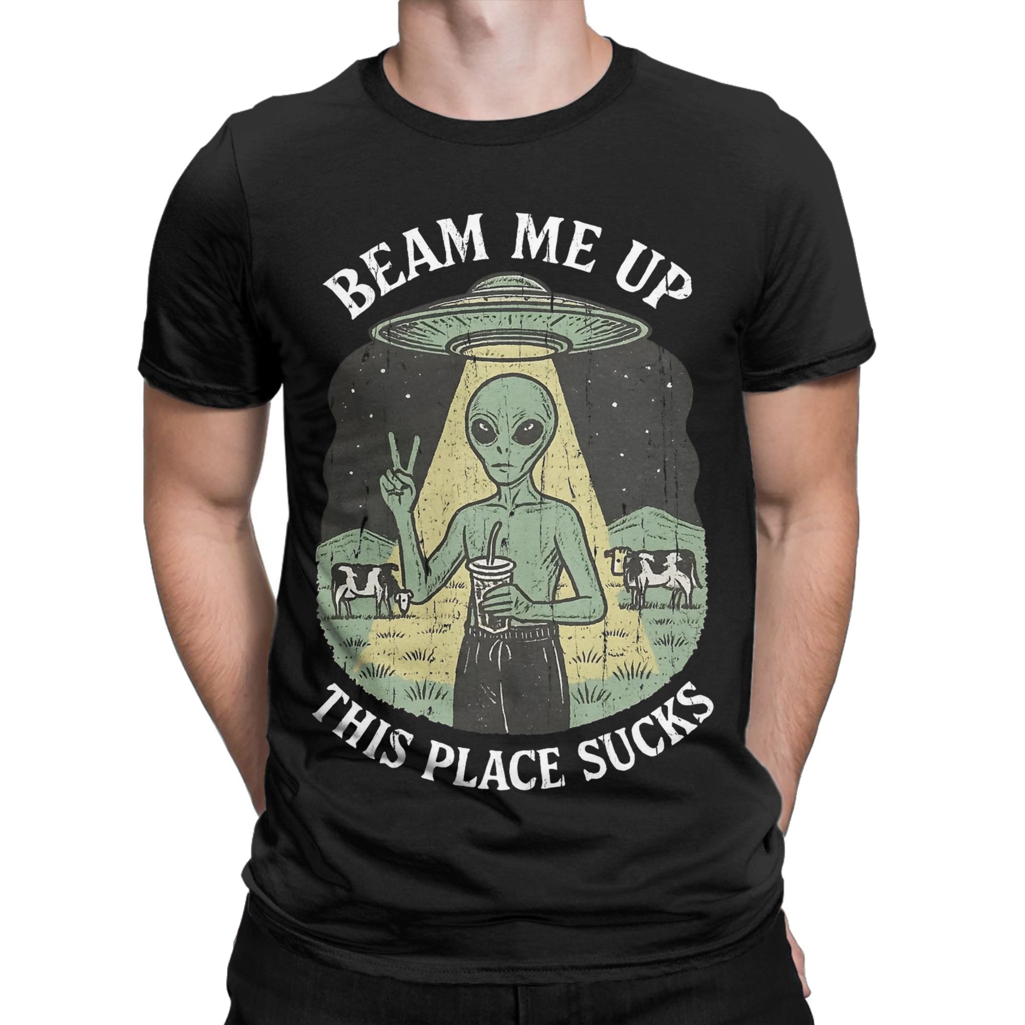 Camiseta divertida Beam Me Up  - Summer Clothing Places reseña y precio