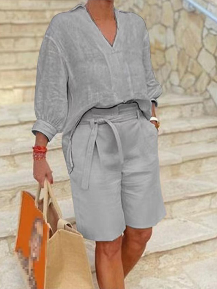 Trajes de mujer, conjunto de d - Summer Clothing Linen reseña y precio