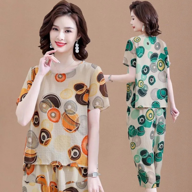 Conjunto de camiseta de manga  - Summer Clothing Linen reseña y precio