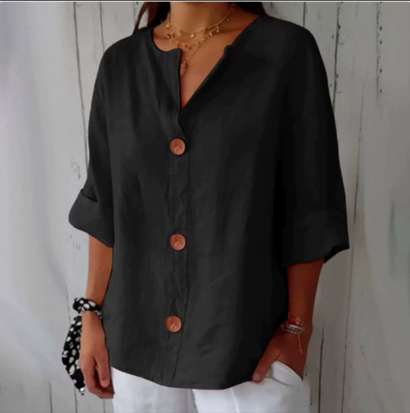 Camisa Holgada de Talla Grande - Summer Clothing Linen reseña y precio