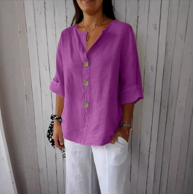 Camisa Holgada de Talla Grande - Summer Clothing Linen reseña y precio